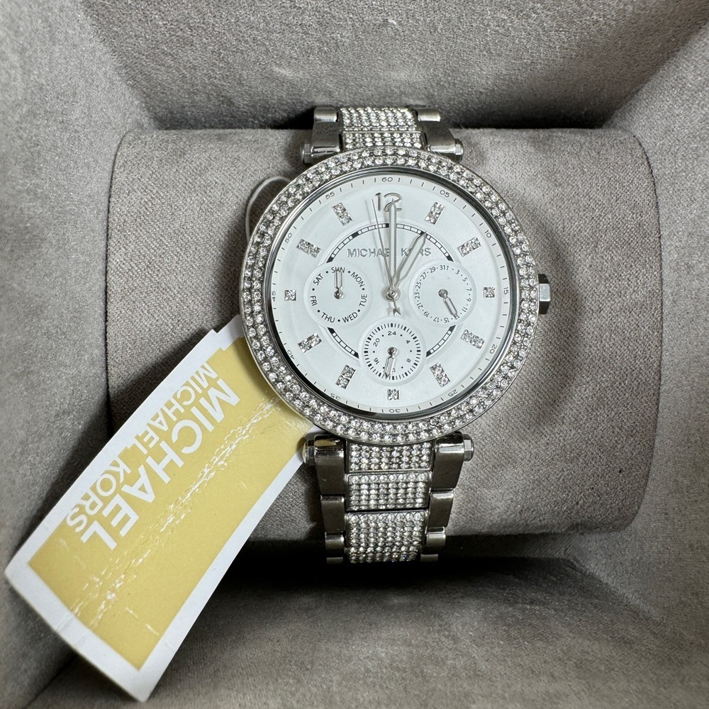Michael Kors Watch Rhinestone Silver MK7085